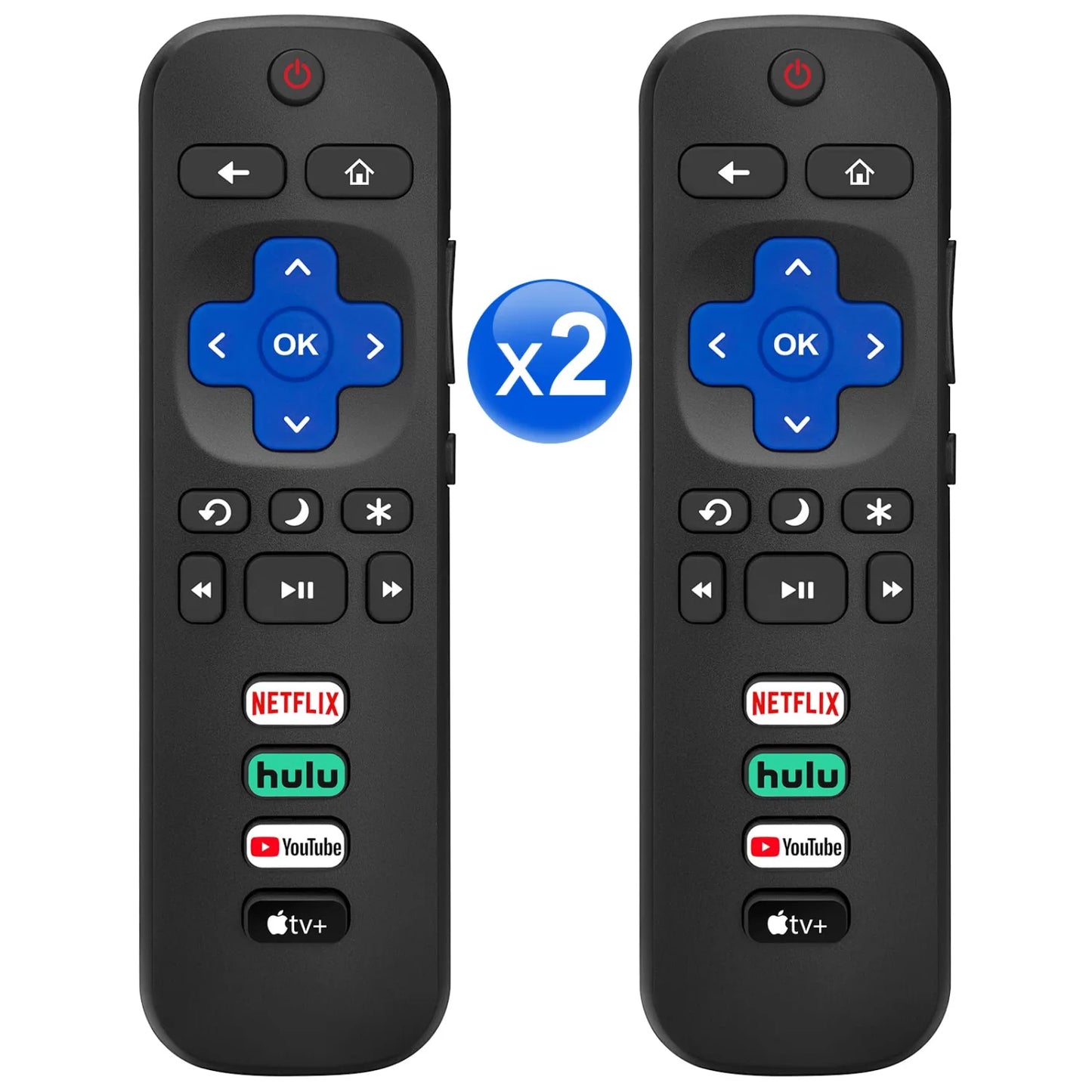 【Pack of 2】 for Roku-TV-Remote-Control-Replacement,Universal for TCL Roku TV/Hisense Roku TV/Onn Roku TV/Sharp Roku TV/Philips Roku TV