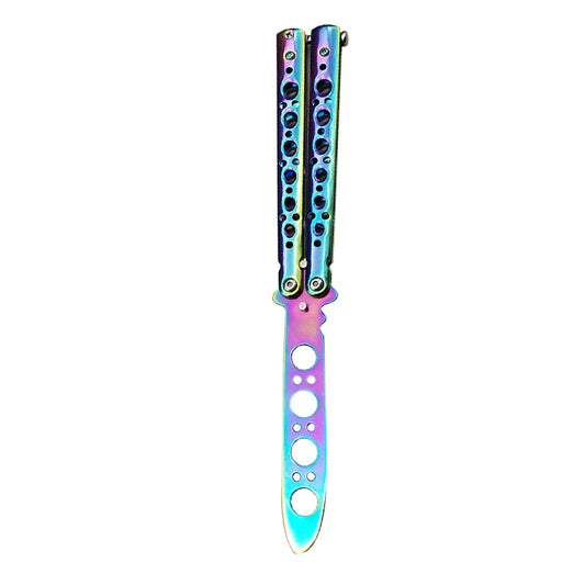 Practice Training Tool Unsharpened Blunt Balisong Dull Pocket Trainer Tool (Colorful)