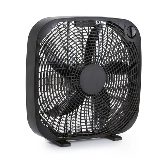 Amazon Basics 20-Inch Box fan, 3 Speeds, 5 Blades, Lightweight Design, Black, 67 Watts, 6.8"D x 20.86"W x 21.33"H