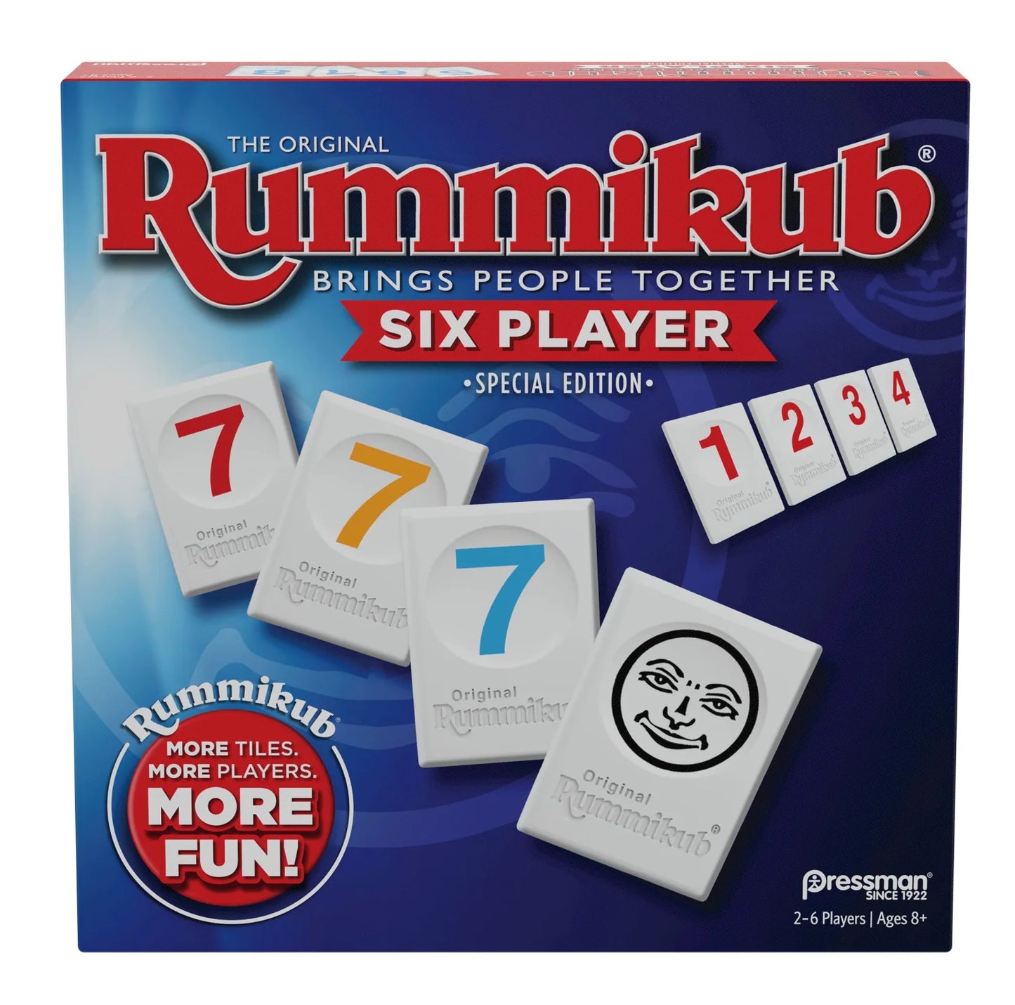 Rummikub Six Player Edition - The Classic Rummy Tile Game - More Tiles and More Players for More Fun! by Pressman , Blue