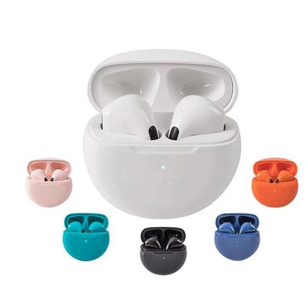 New PRO6 Wireless Bluetooth Headset Stereo Smart Touch Control TWS in-Ear Mic Macaron Bluetooth Earphone Earbuds 6Th Generation