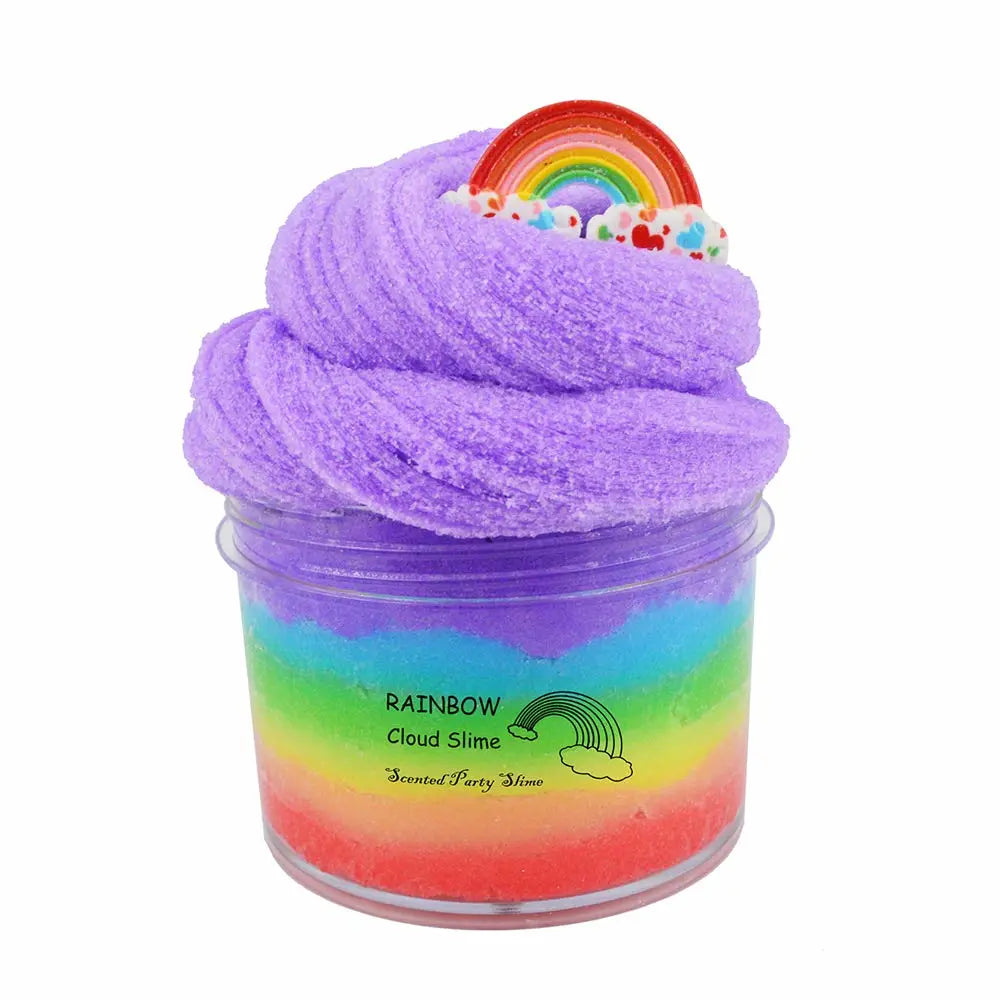 Rainbow Cloud Slime,Non-Sticky and Super Soft Scented Slime,Stress Relief Toy