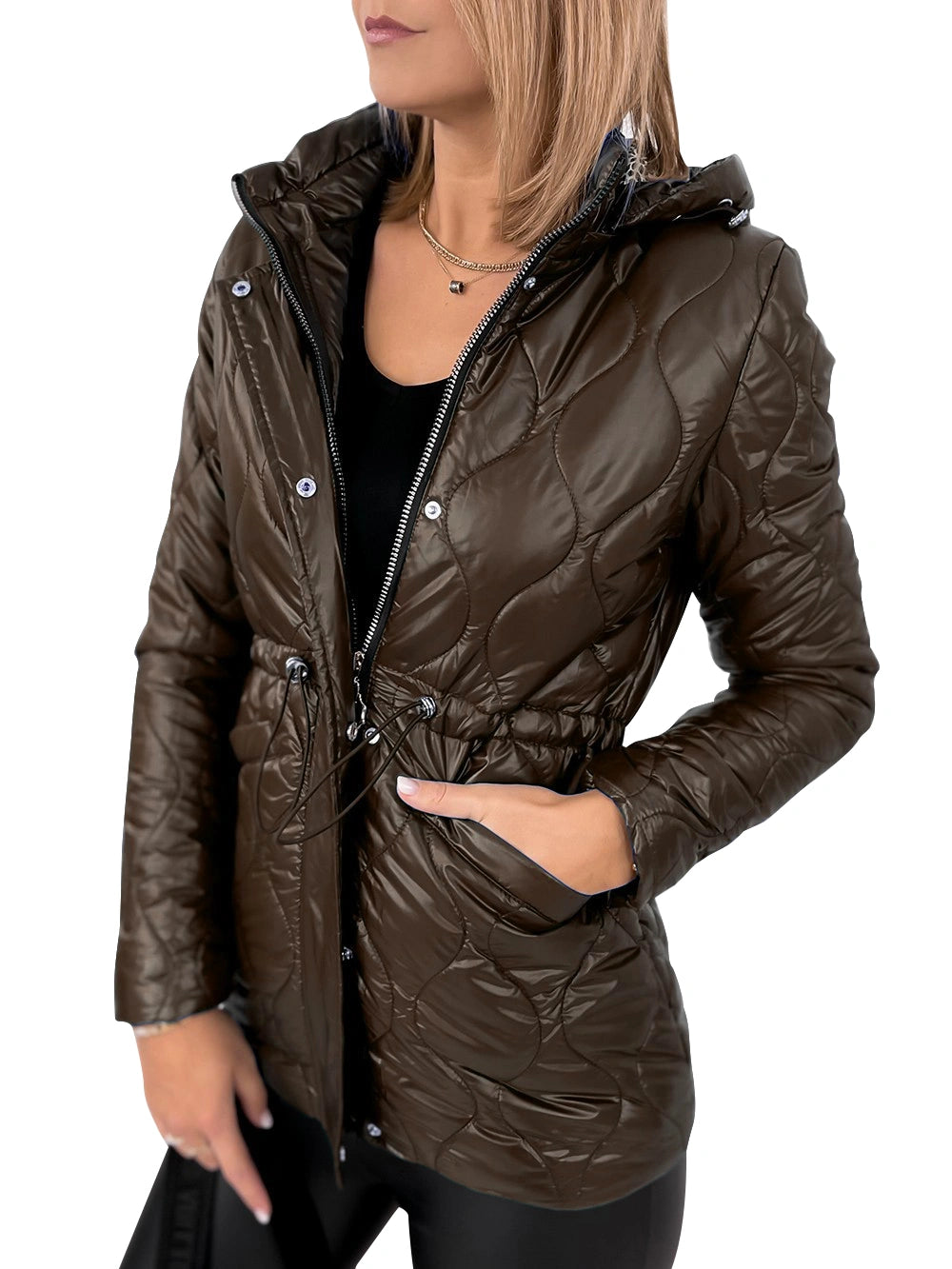 GIBLY Women's Lightweight Hooded Jacket Zip Front Short Coat Puffer Packable Down Jacket